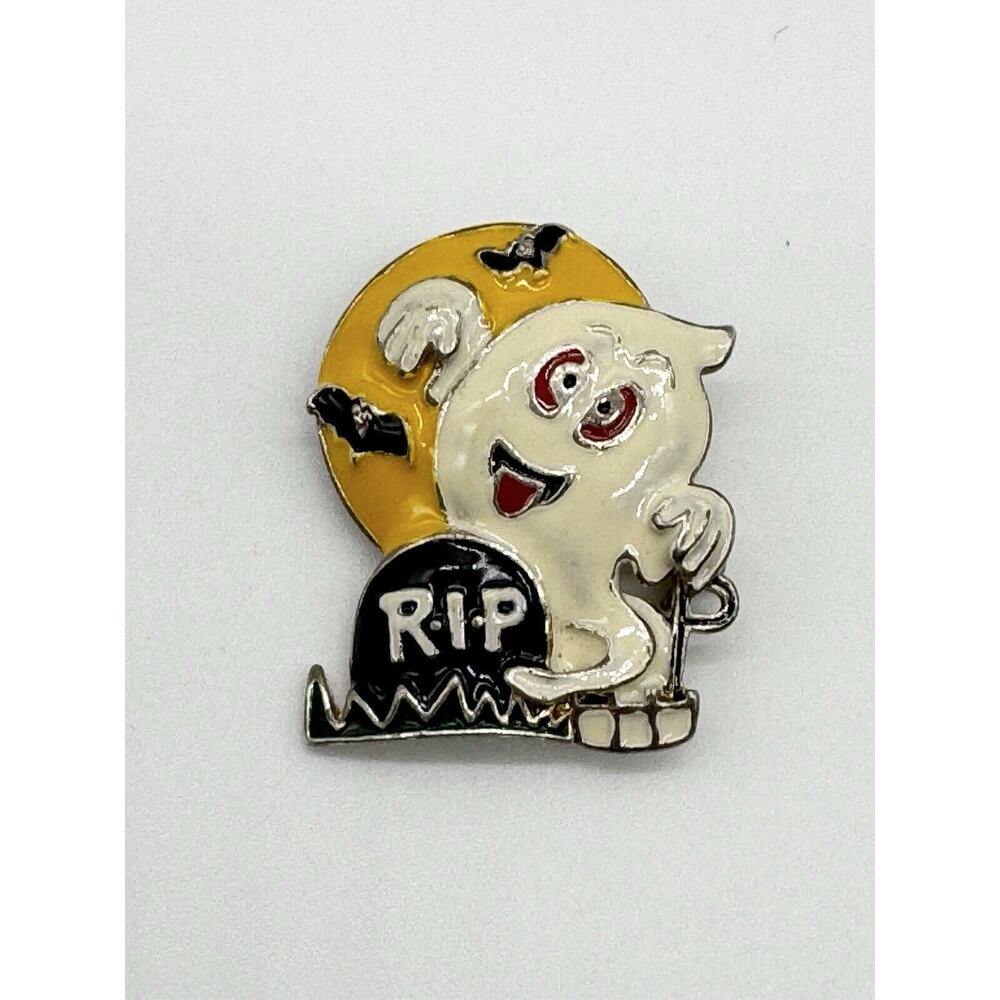 RIP Rest In Peace Ghost Tombstone‎ Cemetery Lapel Pin Brooch